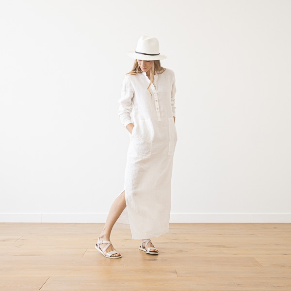 White Lin Robe Dona
