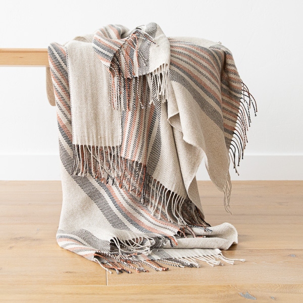 Natural Black Stripe Laine Plaid Paolo