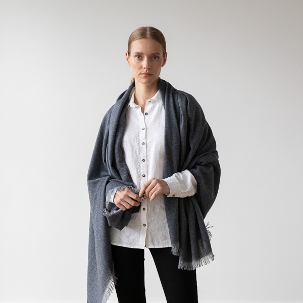 Indigo Cashmere Merinos Châle Salvatore