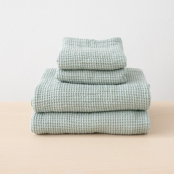 Set de draps de bain en lin big Sea Foam