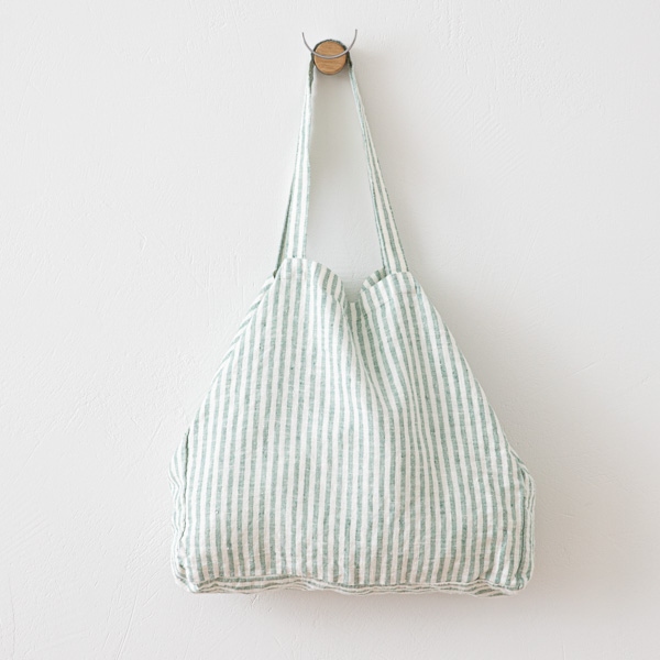 Sac de plage en lin Brittany Aqua Foam
