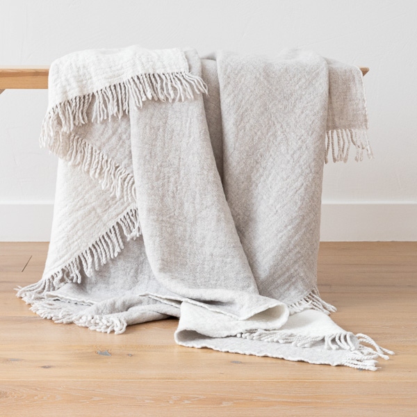 Plaid en laine Mérinos Marcus Silver