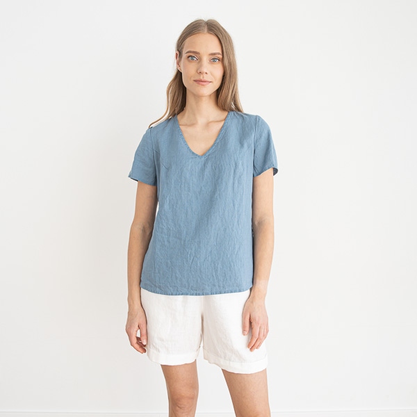 Luna Blouse Smoke Blue, col V