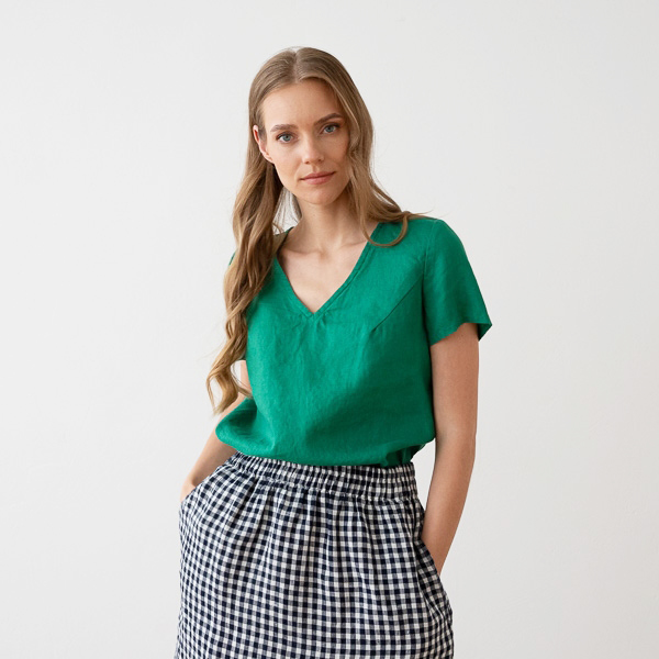 Luna Blouse Green, col V