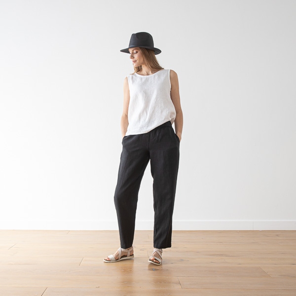 Pantalon en Lin Black Emma