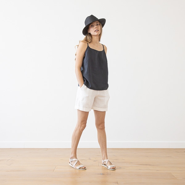 Shorts en Lin Optical White Emma