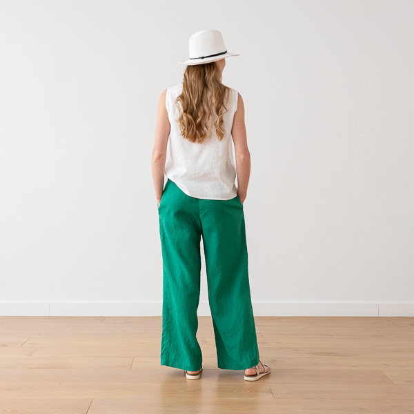 Pantalon en Lin Green Ruth