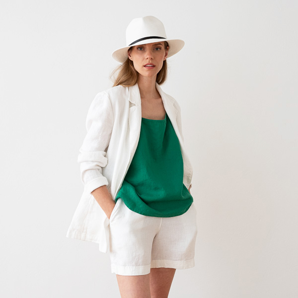 Débardeur Alice, Lin lavé Green