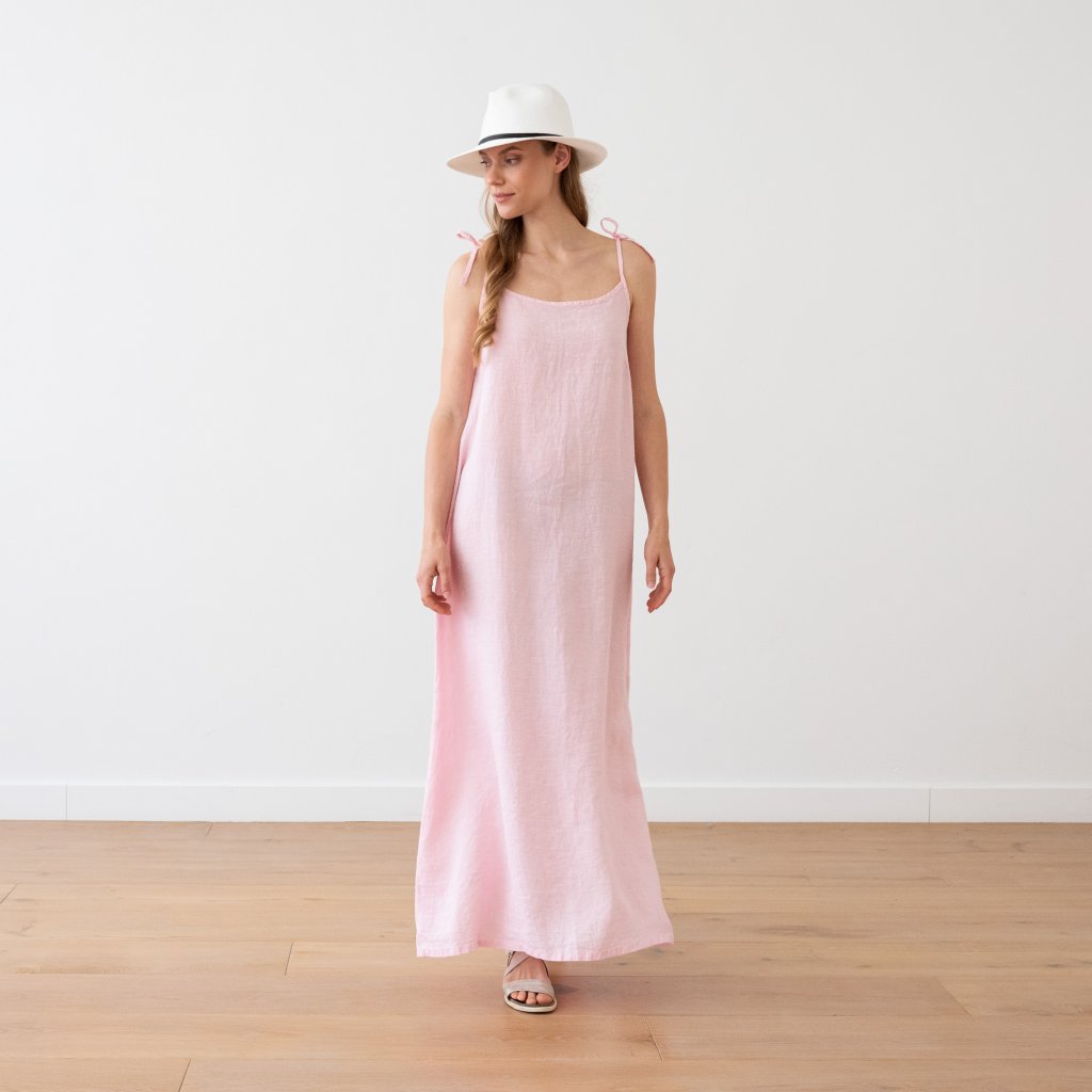 Maxi Lin Robe Rosa Melange Amelia
