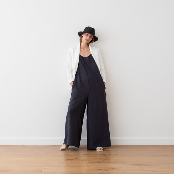 Combinaison en lin Anthracite Amelia
