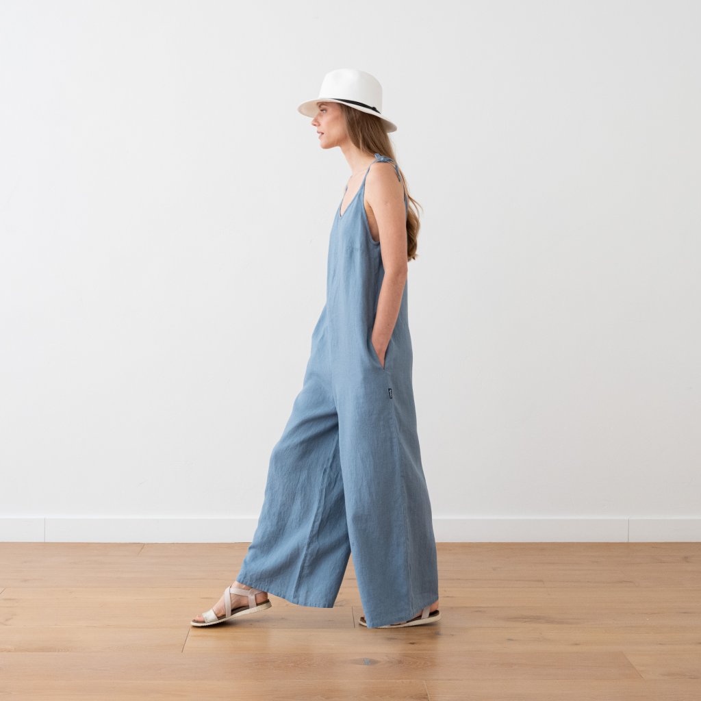 Combinaison en lin Smoke Blue Amelia