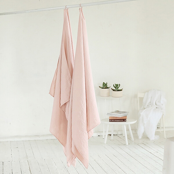 Drap de bain Lin Waffle pink - LinenMe Drap de bain Lin Waffle pink - LinenMe