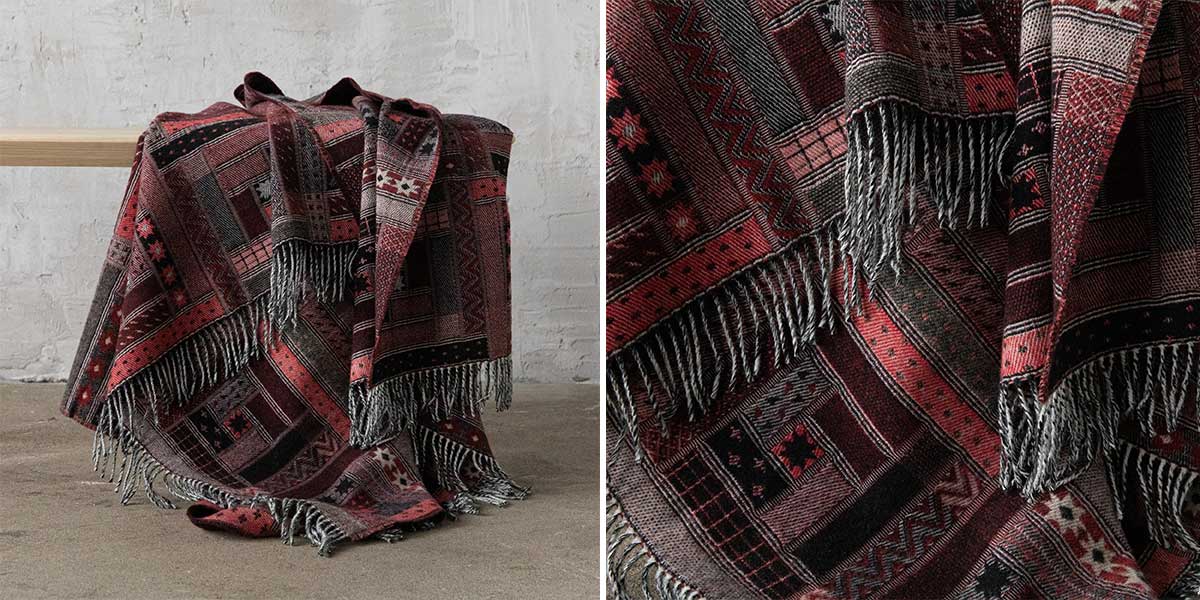 Plaid-en-laine-Mérinos-Marta-Red-Black-LinenMe