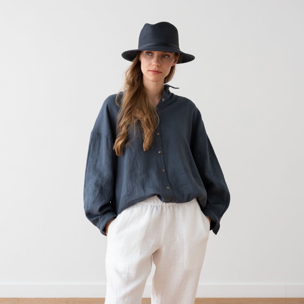 Blue Chemisier Oversize en Lin Ruth