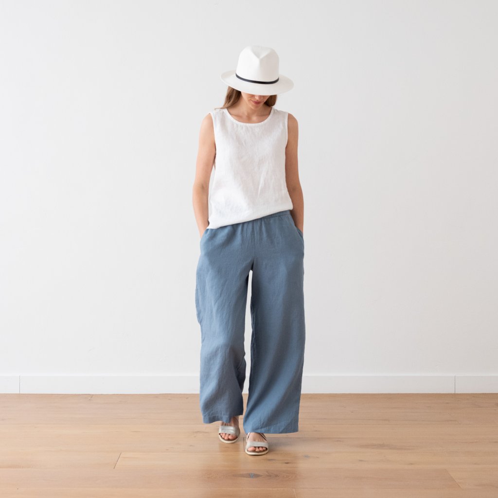 Pantalon en Lin Smoke Blue Ruth