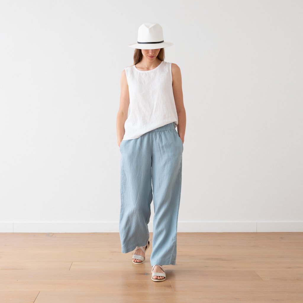 Pantalon en Lin Stone Blue Ruth
