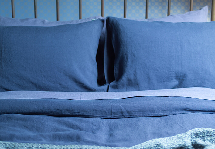 Texture du linge de lit en lin prélavé