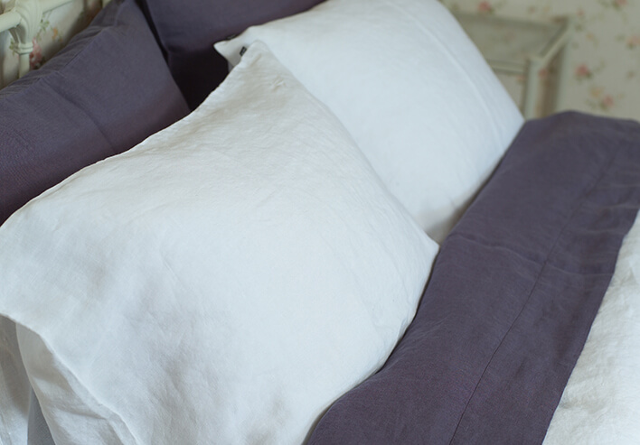 Housse de couette et draps en lin lavé à la pierre