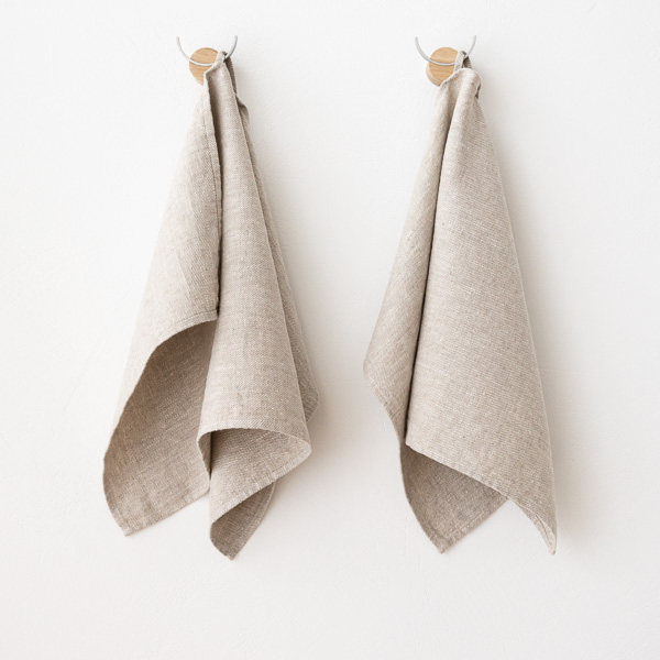 Lot 2 Essuie-Mains En Lin Blanc LinenMe Lara 33x50 Cm - Ultra Absorbant