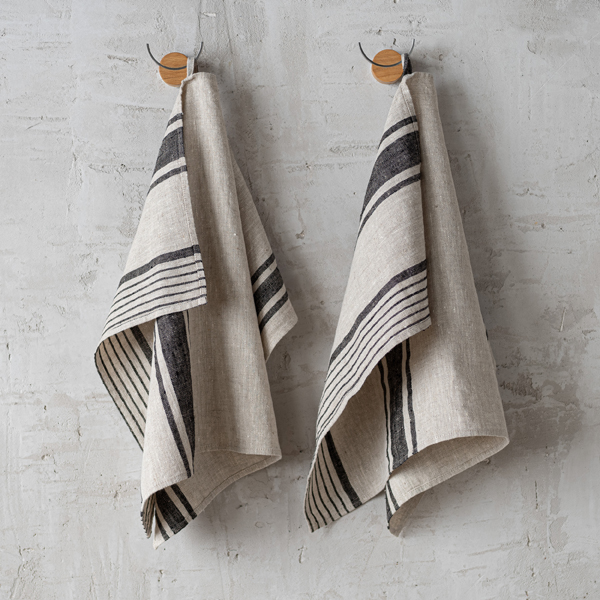 Lot De 2 Serviettes De Toilette En Lin 50x70 Cm Gris - LinenMe, Lin Européen, Super Absorbant, Lavable En Machine